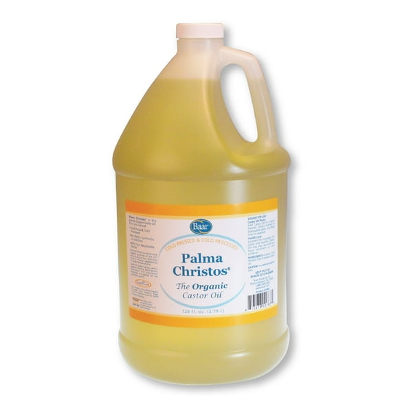 Organic Palma Christos Castor Oil - Gallon Castor Oil for Hair, Eyelashes, Eyebrows, Skin, Eliminations, and Many More! - Exclusive Palma Christos Brand by Baar
