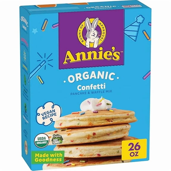 Organic Pancake and Waffle Mix, Confetti, Vegan Recipe, 26 oz Pack of 1