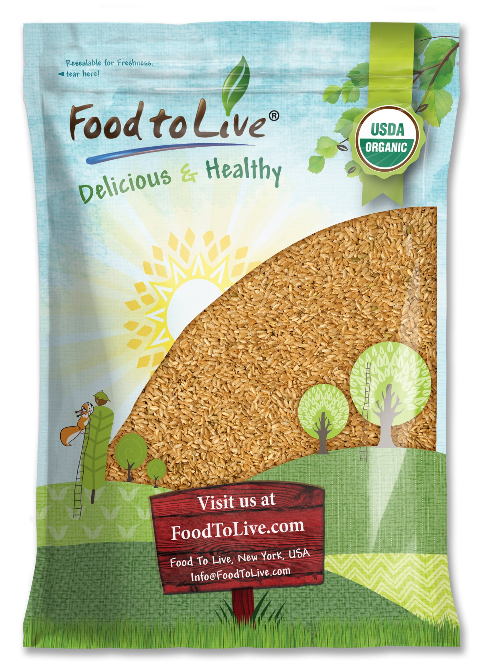 Organic Parboiled Long Grain Brown Rice, 12 Pounds — Non-GMO, Kosher, Vegan — by Food to Live