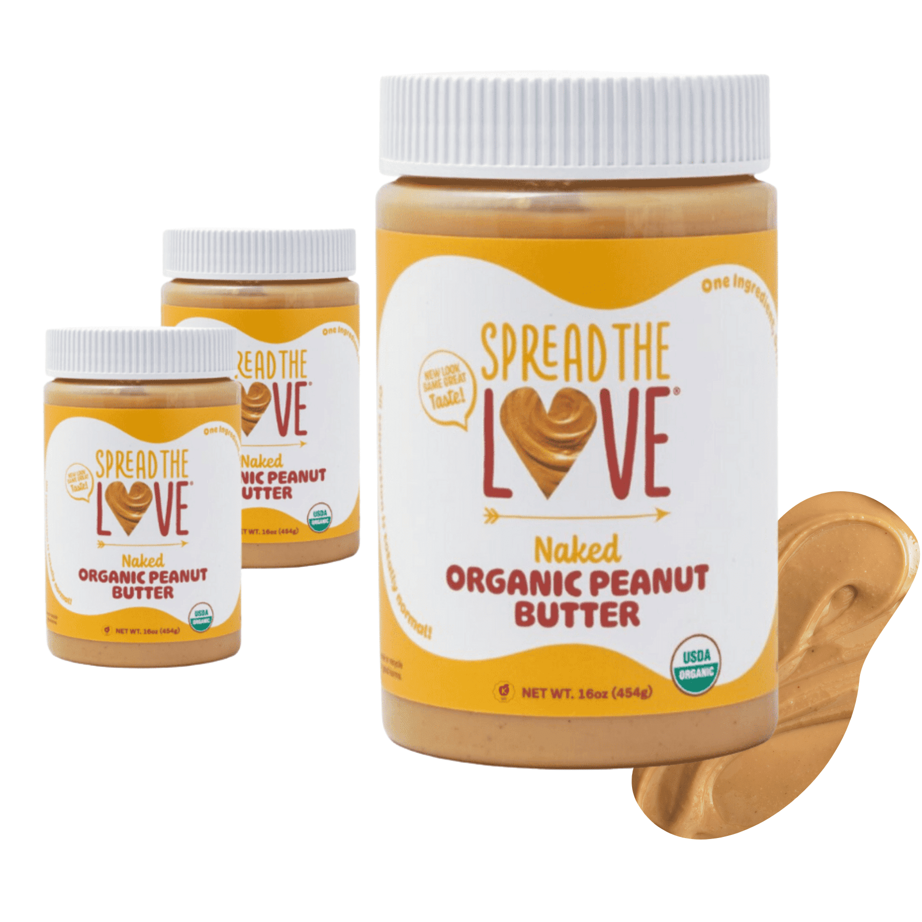 Organic Peanut Butter, Creamy, Vegan, Palm-Oil Free, No Salt, 7g Protein, 16 oz (Pack of 3)