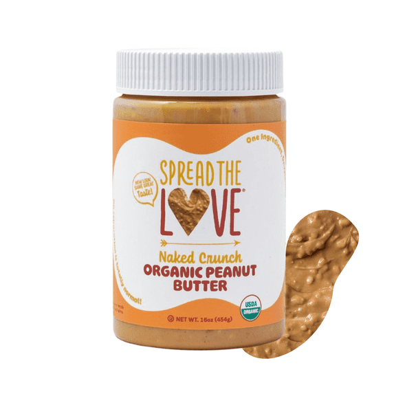 Organic Peanut Butter, Crunchy, Vegan, Palm-Oil Free, No Salt, 7G Protein, 16 oz