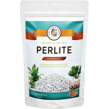 Organic Perlite for All Plants, All Natural Horticultural Soil Additive Conditioner Mix, Improve Drainage and Ventilation, Help Root Growth (2 Quarts)