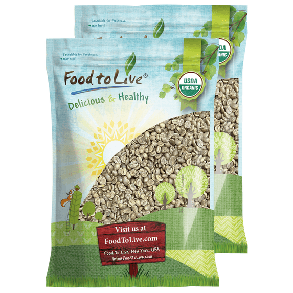 Organic Peru Green Coffee Beans, 20 Pounds – Whole, Unroasted, Washed Bean. Single Origin. Fresh Crop. No-GMO, Vegan, Bulk – by Food to Live
