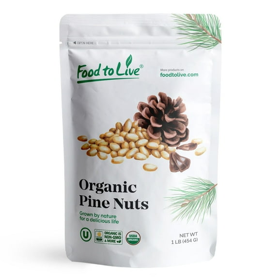 Organic Pine Nuts, 1 Pound  Non-GMO, Kosher, Raw, Vegan  by Food to Live