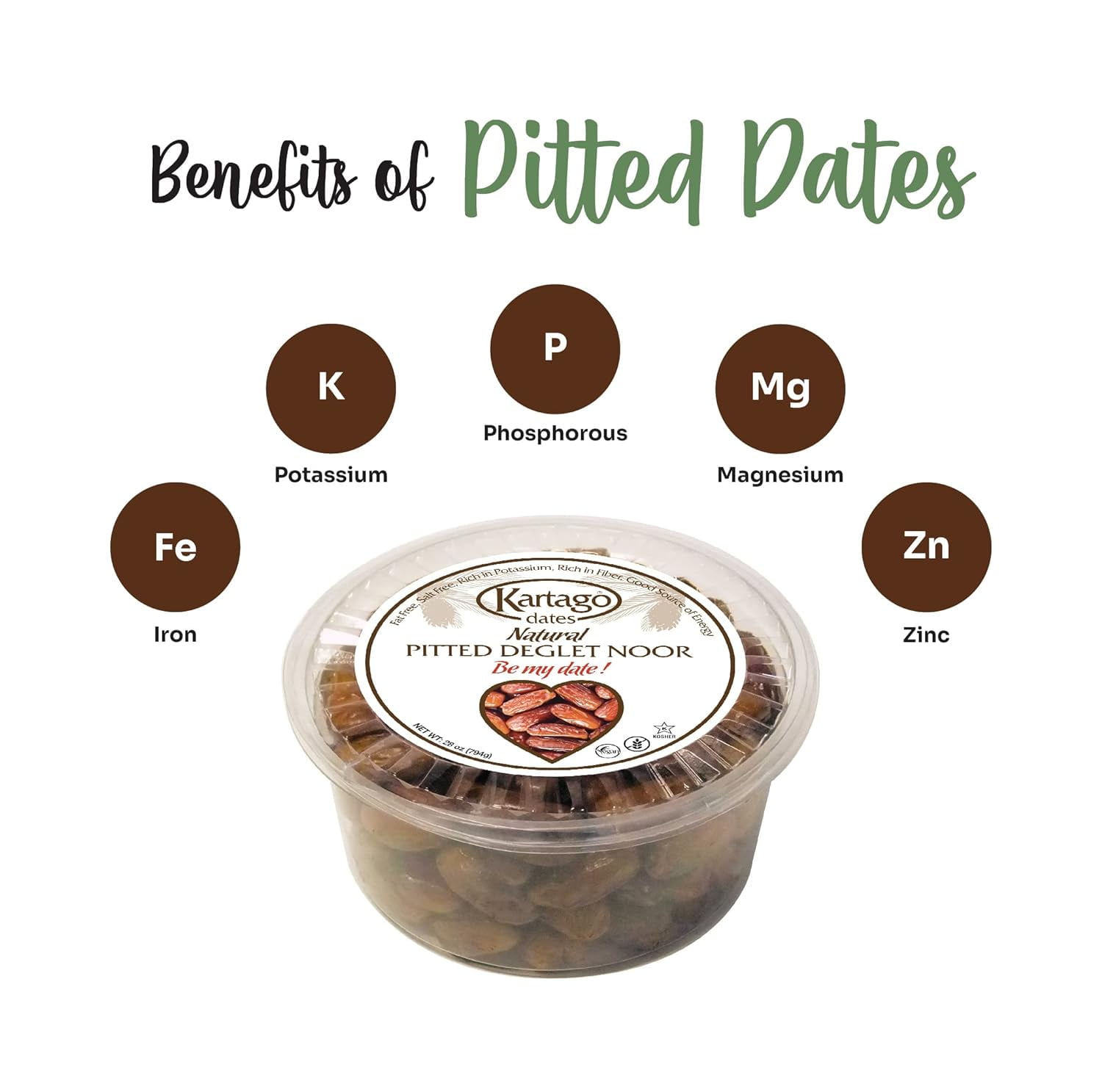 Organic Pitted Dates All Natural, Free, Organic Deglet Noor Pitted