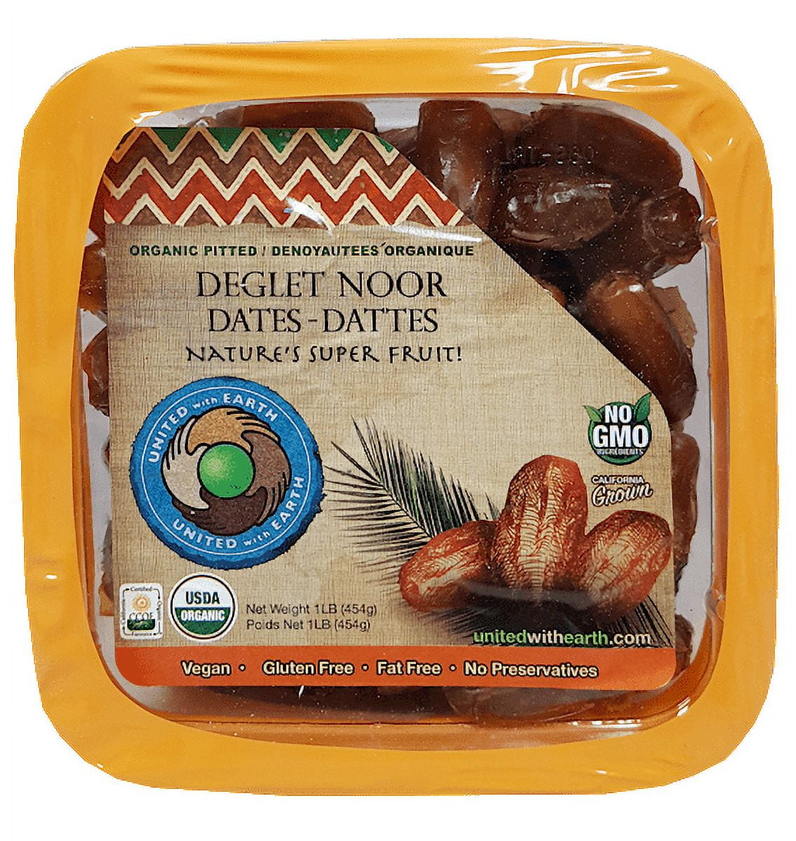 Organic Pitted Deglet Noor Dates (United with Earth) 1 lb
