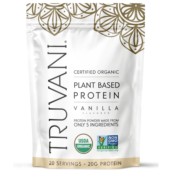 Truvani Vegan Plant Based Pea Protein Powder | Organic | Vanilla | 20 Servings | Gluten & Dairy Free