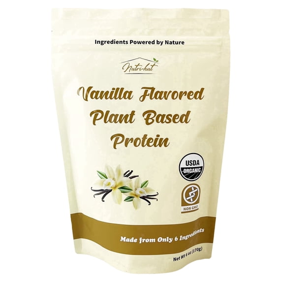 Nutri-hut Organic Plant Based Protein Powder - Vanilla (6 oz / 5 Servings)