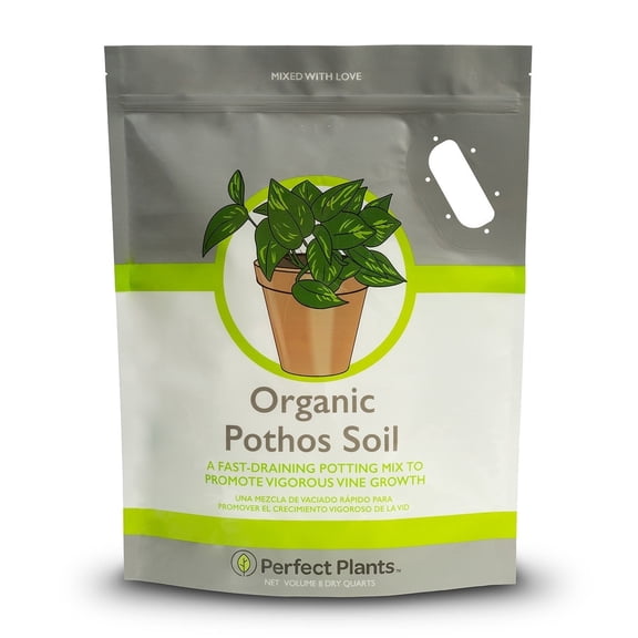 Perfect Plants Organic Pothos Soil in 8qt. Resealable Bag | Horticultural Potting Mix for All Indoor Potted Pothos | Grow Healthy houseplants Indoors