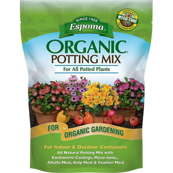 Organic Potting Soil Mix - All Natural Potting Mix for All Indoor & Outdoor Containers Including Herbs & Vegetables. for Organic Gardening, 4qt. Bag. Pack of 1