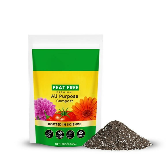 Organic Potting Soil Mix, Organic Outdoor Potting Mix, Garden Soil for Outdoor Plants, Potting Mix, for Outdoor Container Plants, 100g per bag (3pcs)