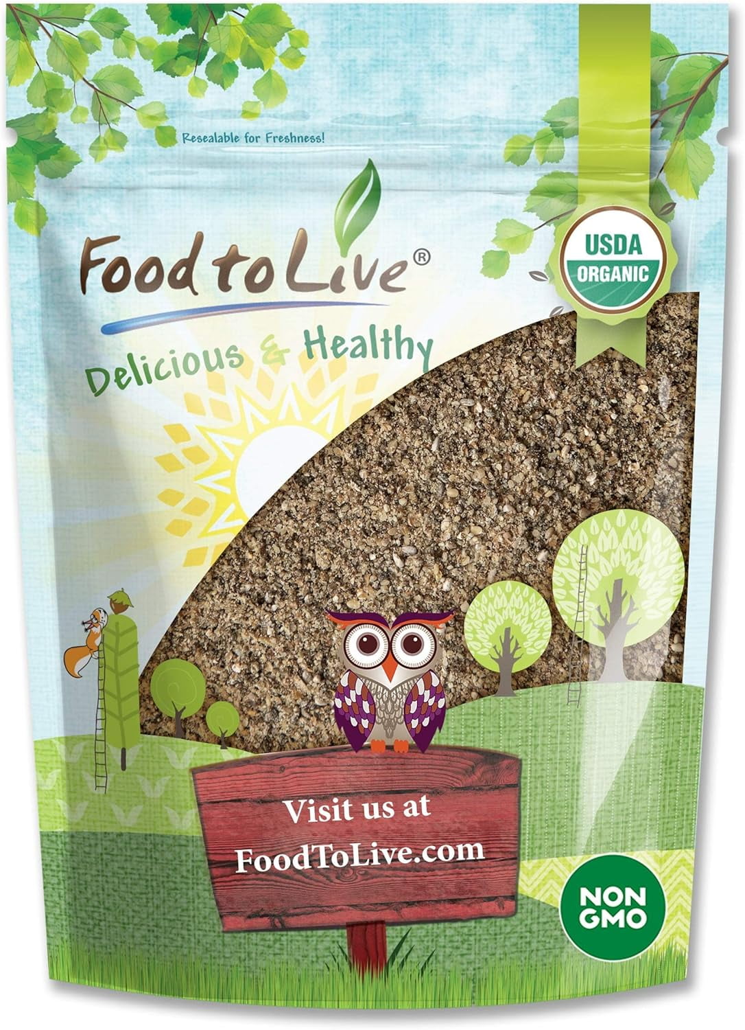 Organic Powder, 8 Ounces NonGMO Meal, Ground , Cold Milled, Kosher