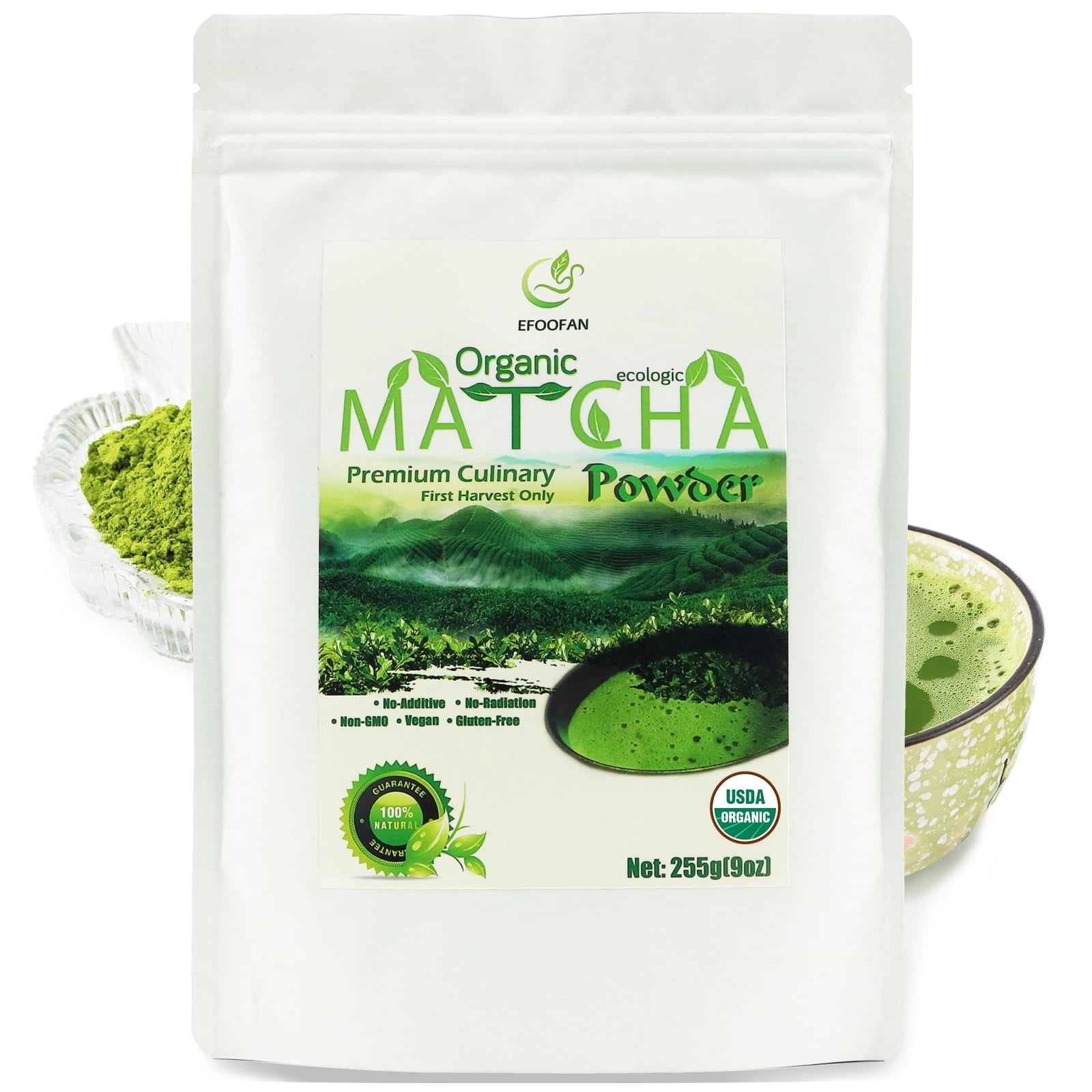 Organic Premium Culinary Matcha Green Tea Powder, 255g(9oz), First Harvest & Tencha Style by EFOOFAN