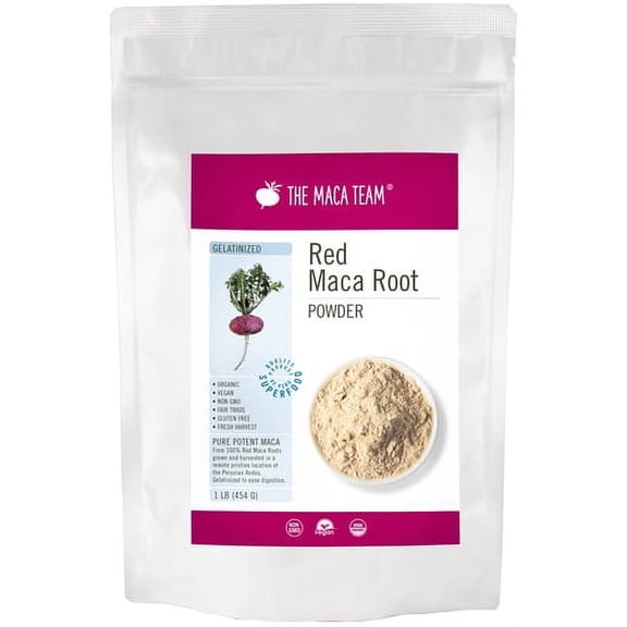 Organic Premium Raw Red Maca Powder 1 lb