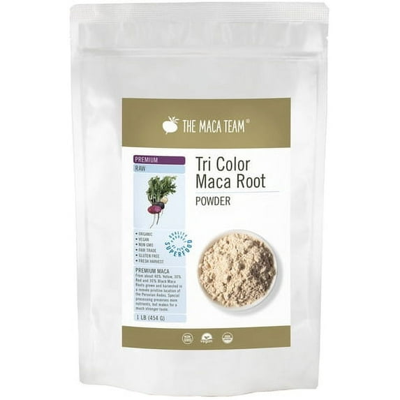 Organic Premium Raw Tri-Color Maca Powder 1 lb