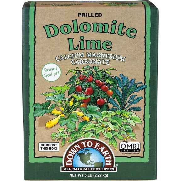 Organic Prilled Dolomite Lime - Calcium Magnesium Carbonate Raises pH for Vegetable Gardens, 5 lb