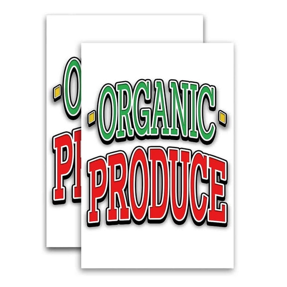 Organic Produce (24" X 36") Vinyl Decal Only (Pack of 2) |Sign|Sticker|Poster