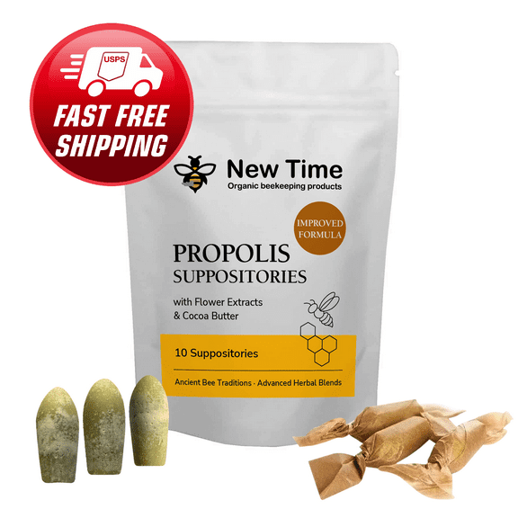 Organic Propolis Suppositories with Manuka Honey, Advanced Formula, 30-Day Supply for Men & Women