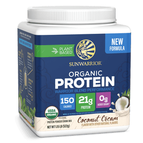 Organic Protein for Performance with BCAAs - Warrior Blend | Plant-Based Protein Support for Performance, Muscle Building & Recovery | Coconut Cream Flavor | 14 Serve