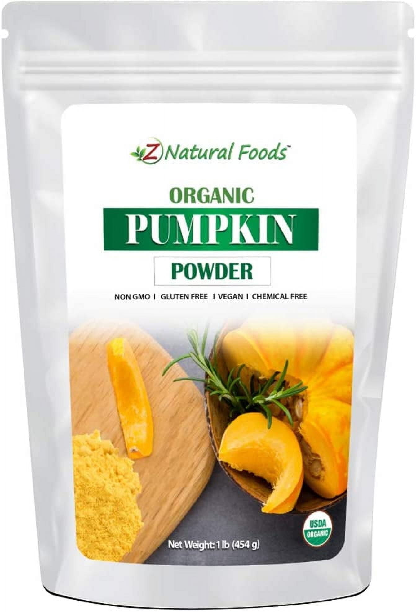 Organic Pumpkin Powder - Make Delicious Pumpkin Spice Lattes Coffee - Plant Based Superfood Supplement For Cooking Baking Recipes - Raw, Vegan, Non GMO, Gluten Free, Kosher - 1 Lb Size