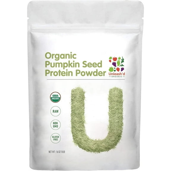 Organic Pumpkin Seed Protein Powder 1 Pound, 19 Grams Organic Plant Based Protein Powder Without Artificial Sweeteners, Non-GMO, Vegan, Gluten Free