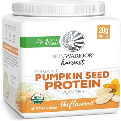 Sunwarrior Harvest Organic Pumpkin Seed Protein Powder, 20g Protein, Unflavored, 15.8 oz