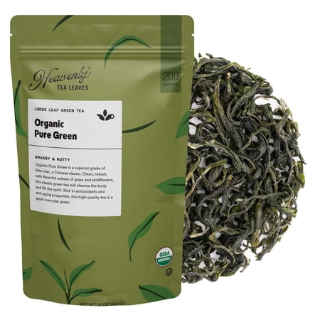 Organic Pure Green, Bulk Loose Leaf Green Tea, 16 Oz.