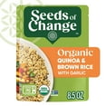 Organic Quinoa & Brown Rice with Garlic, Microwaveable Ready to Heat, 8