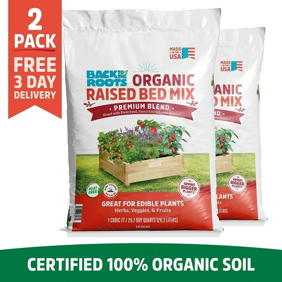 Organic Raised Bed Soil (2 1cu. ft. Bags)