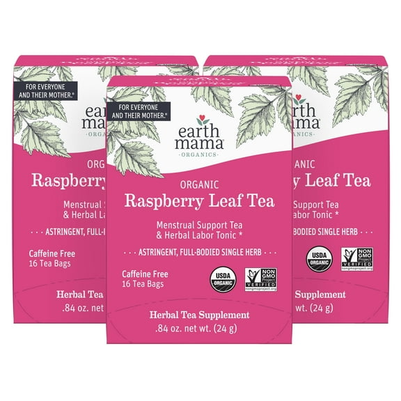 Organic Raspberry Leaf Tea Bags | Labor Tonic & Menstrual Support Herbal Tea, Red Raspberry Leaf Tea For Pregnancy & Postpartum Care Recovery, Caffeine Free Tea, Non Gmo, (16 Teabags, 3-Pk)