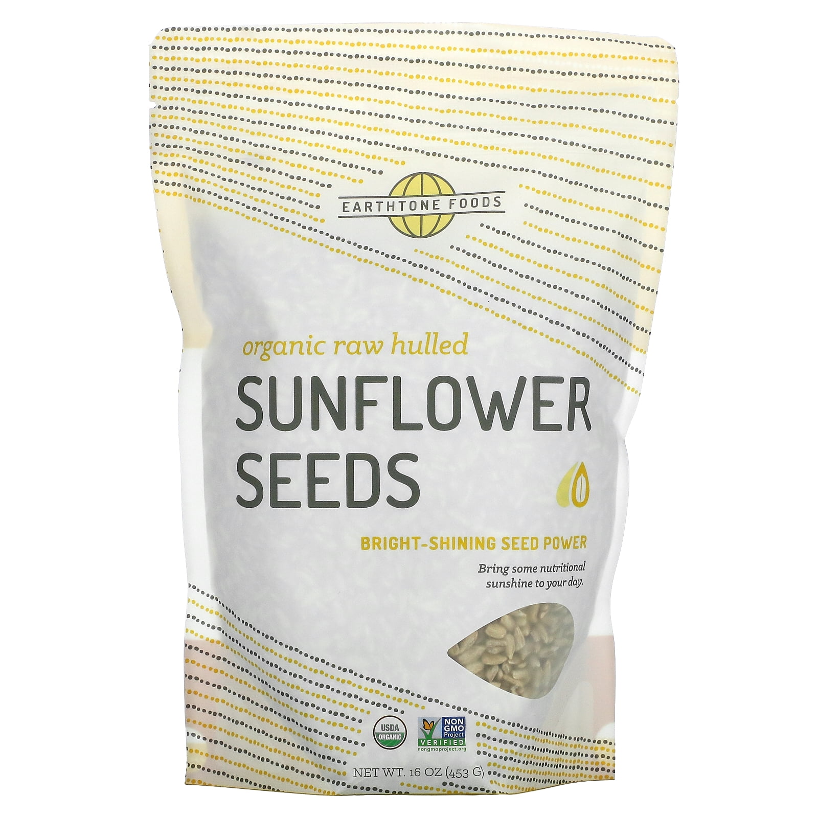 Organic Raw Hulled Sunflower Seeds, 16 oz (453 g), Earthtone Foods