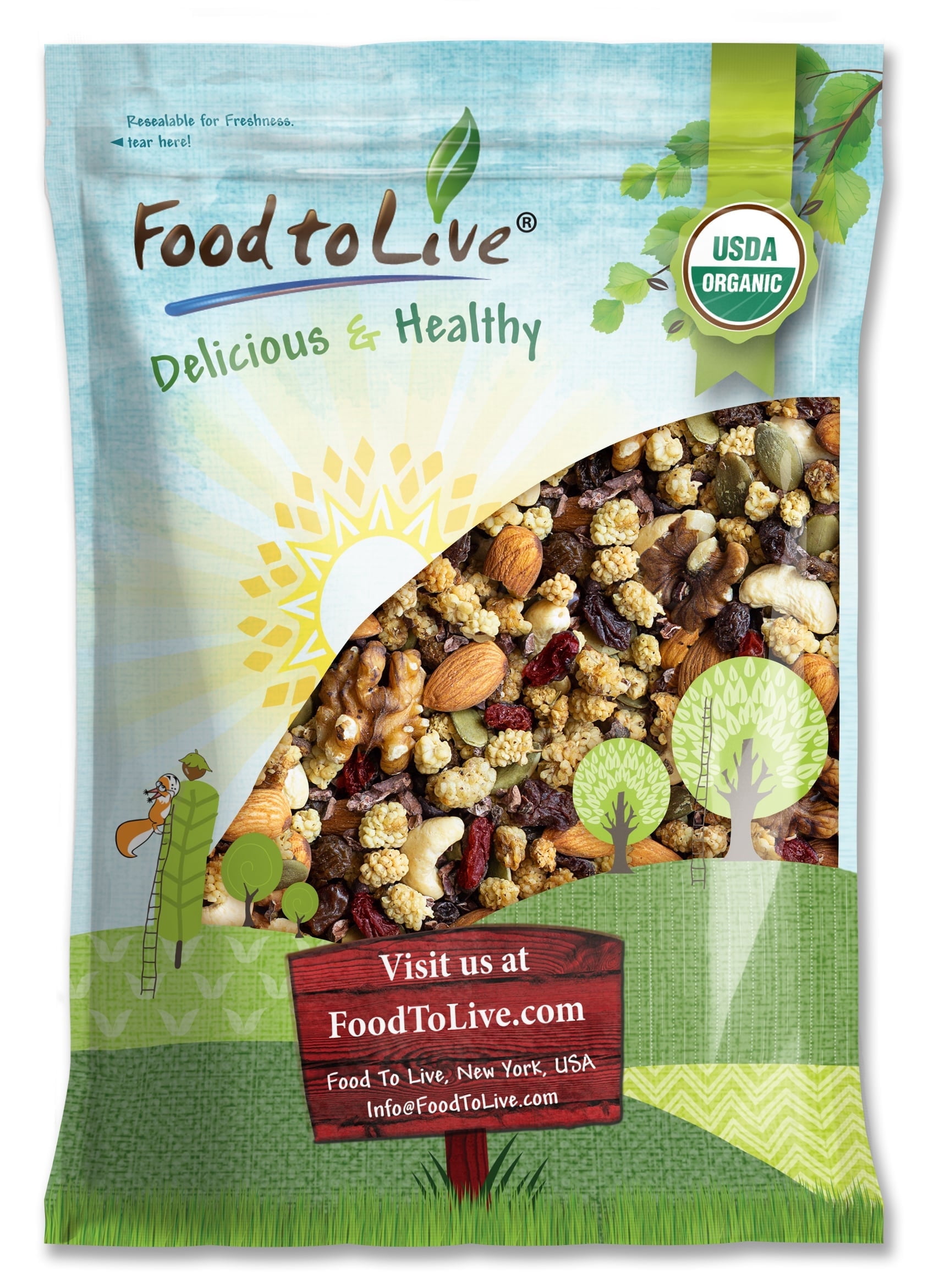 Organic Raw Munchies Snack Mix, 4 Pounds - Non-GMO, Raw, Vegan - by Food to Live