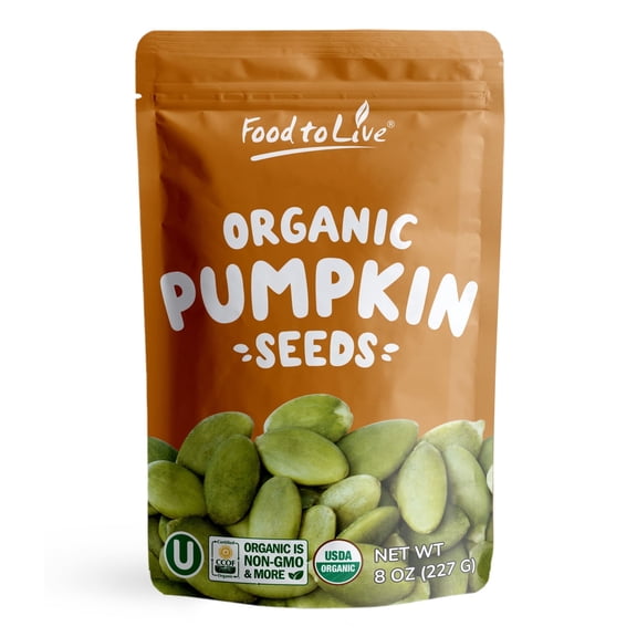 Organic Raw Pepitas (Pumpkin Seeds), 8 Ounces - Non-GMO, Raw, Kosher, Vegan by Food to Live