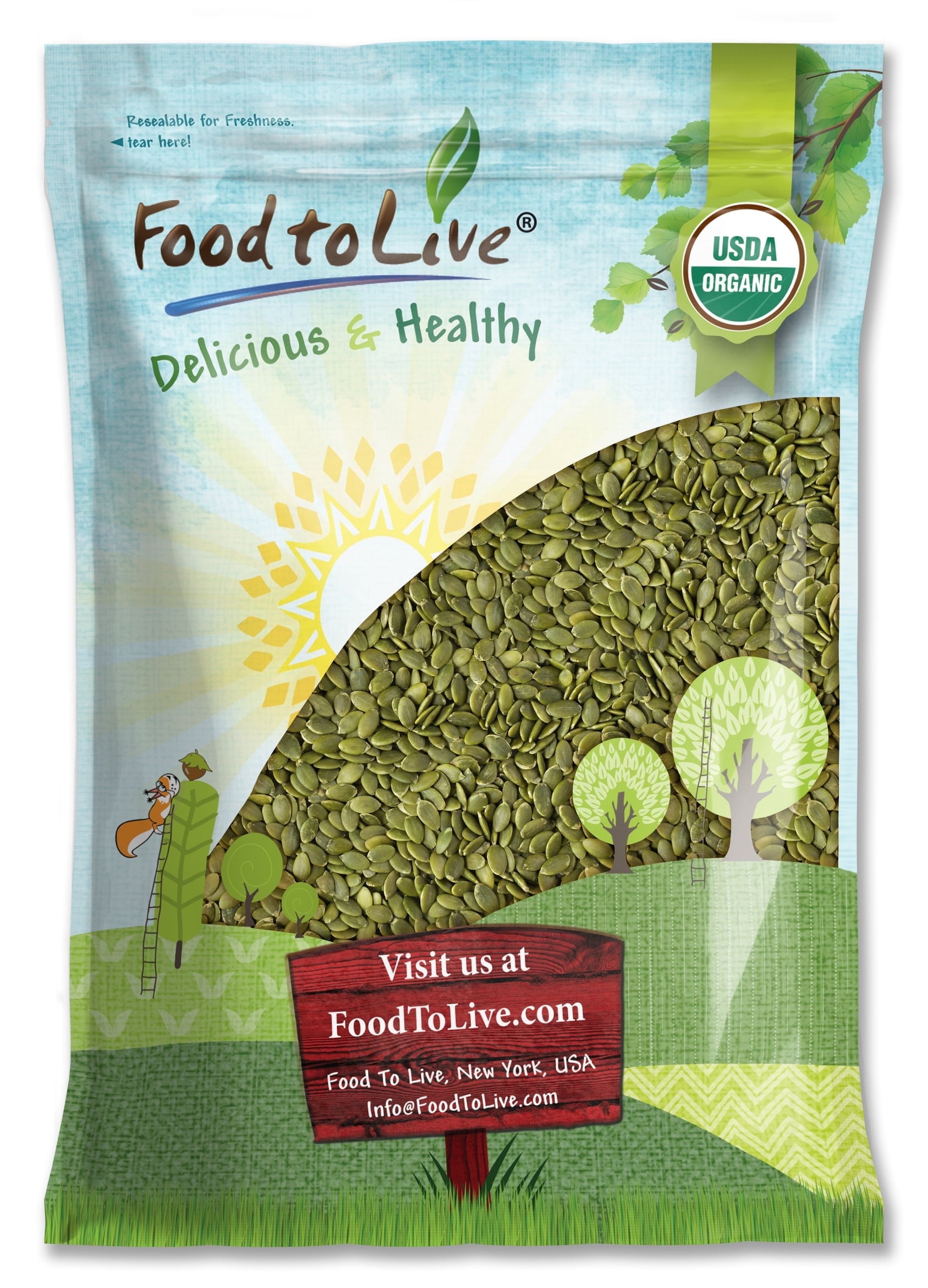 Organic Raw Pepitas (Pumpkin Seeds), 12 Pounds - Non-GMO, Raw, Kosher, Vegan  by Food to Live