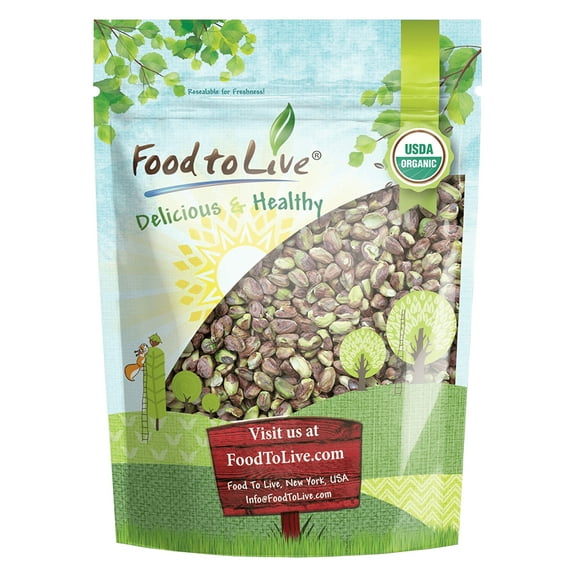 Organic Raw Pistachios, 0.5 Pounds — Non-GMO, Kosher, Raw, Vegan — by Food to Live