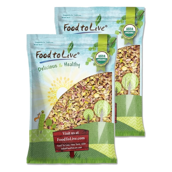 Organic Raw Pistachios, No Shell, 16 Pounds Non-GMO Unsalted and Unroasted Kernels. Perfect for Snacking and Cooking. Kosher. Bulk
