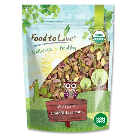 Organic Raw Pistachios, No Shell, 8 Ounces – Non-GMO Unsalted and Unroasted Kernels. Perfect for Snacking and Cooking. Kosher. Bulk