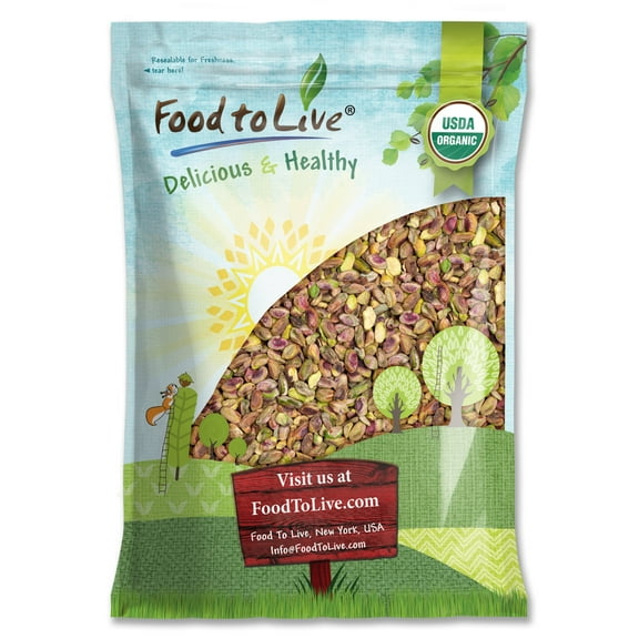 Organic Raw Pistachios, No Shell, 8 Pounds – Non-GMO Unsalted and Unroasted Kernels. Perfect for Snacking and Cooking. Kosher. Bulk