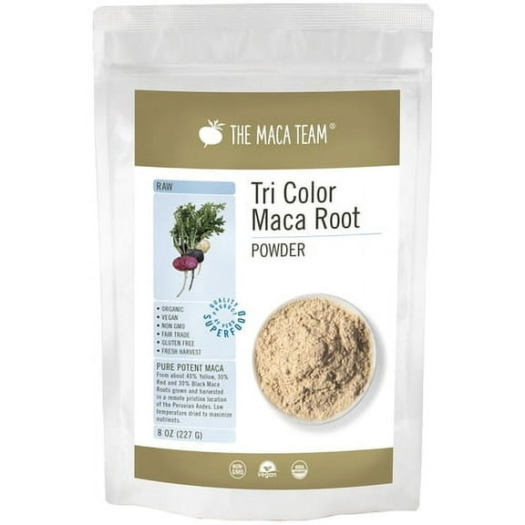 Organic Raw Tri-Color Maca Powder 8 oz