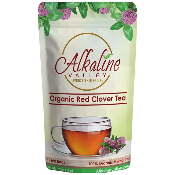 Clover Tea Alkaline Valley Organic Red Clover Tea, 15 Bags, Caffeine-Free ...