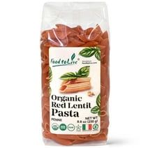 Organic Red Lentil Penne Pasta, 8.8 OZ (Pack of 1) – Non-GMO, Single Ingredient. No Additives. No Major Allergens. Kosher. Vegan. Made in Italy.