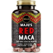 Maju Superfoods Organic Red Maca Root Capsules Energy Support 120 Count
