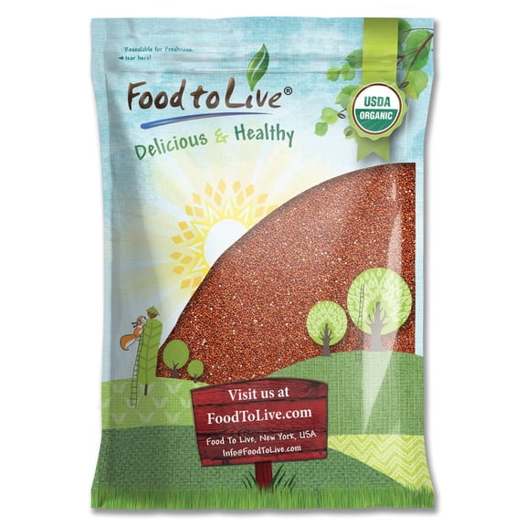 Organic Red Quinoa, 10 Pounds  Non-GMO, Raw, Sproutable, Kosher, Vegan  by Food to Live