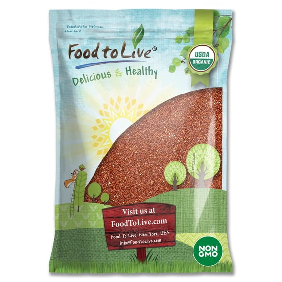 Organic Red Quinoa, 15 Pounds — Non-GMO, Raw, Kosher, Vegan — by Food to Live