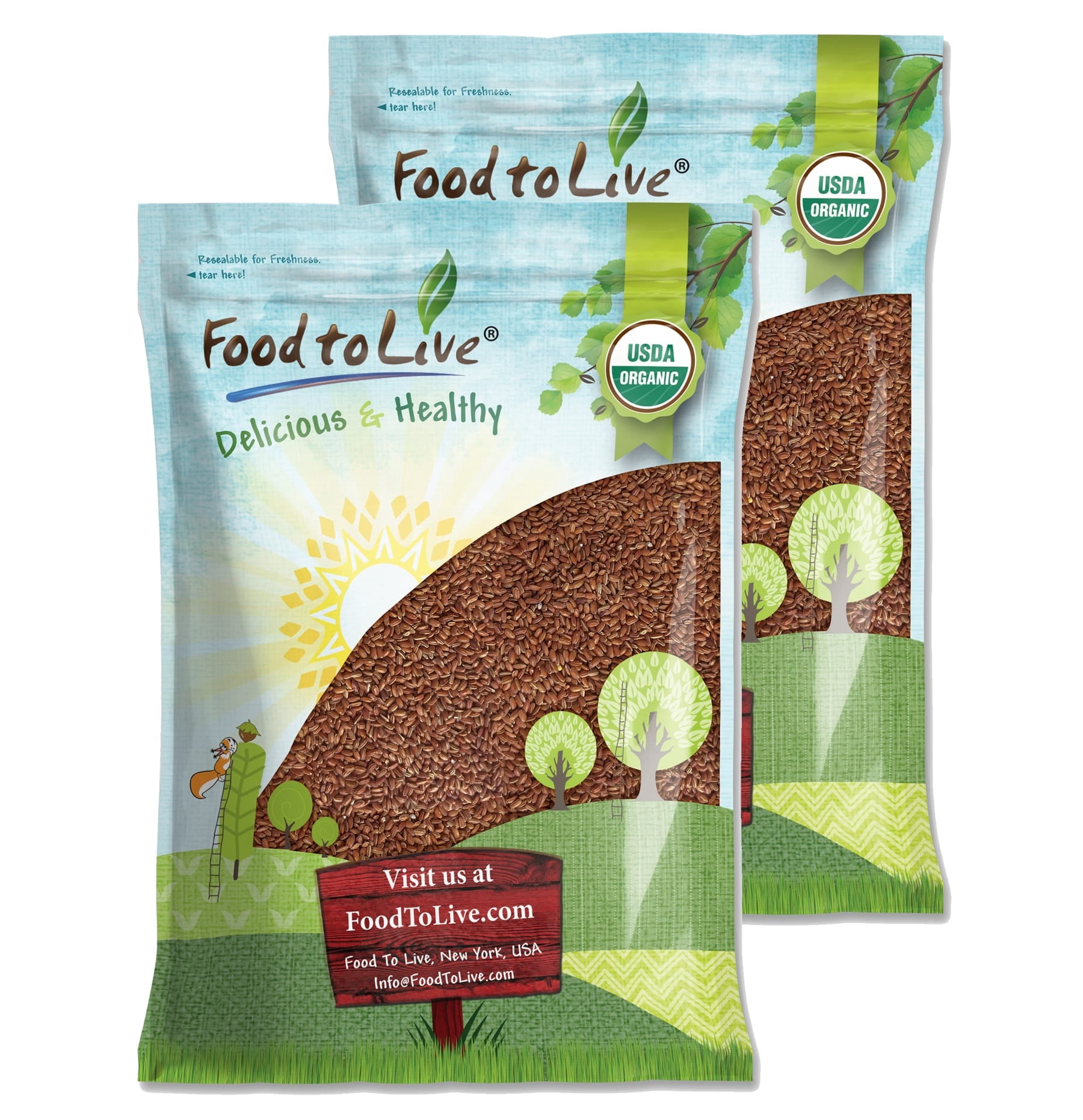 Organic Red Rice, 16 Pounds — Non-GMO, Raw, Vegan, Kosher — by Food to Live