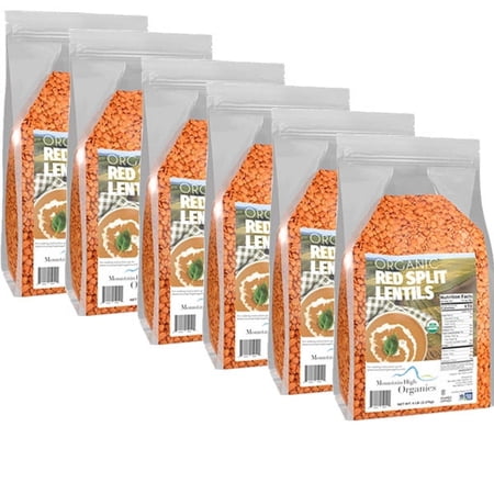 Organic Red Split Lentils, 5 lb. Bags (6 Count) - Mountain High Organics
