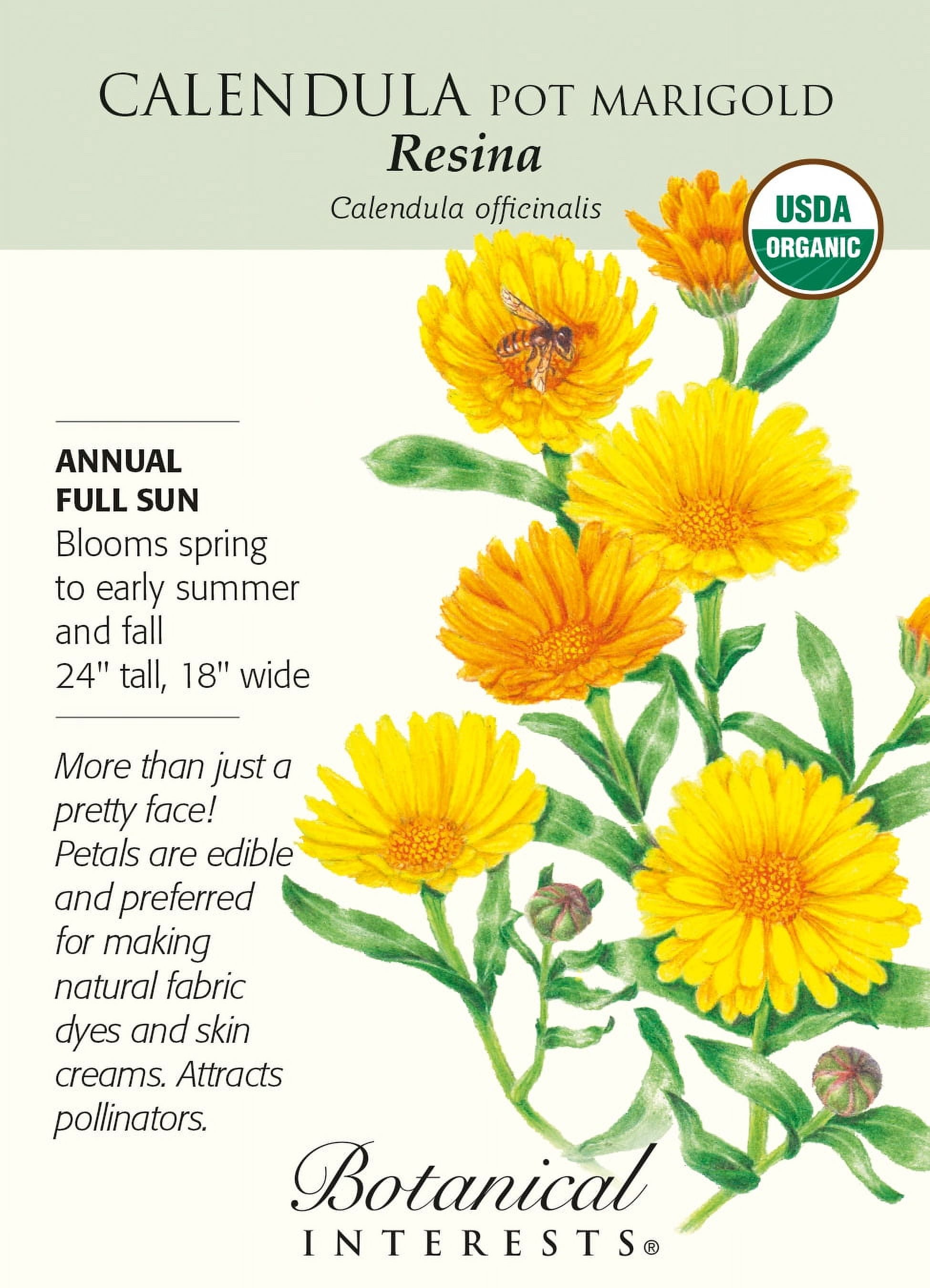 Organic Resina Calendula/Pot Marigold Seeds 450 mg