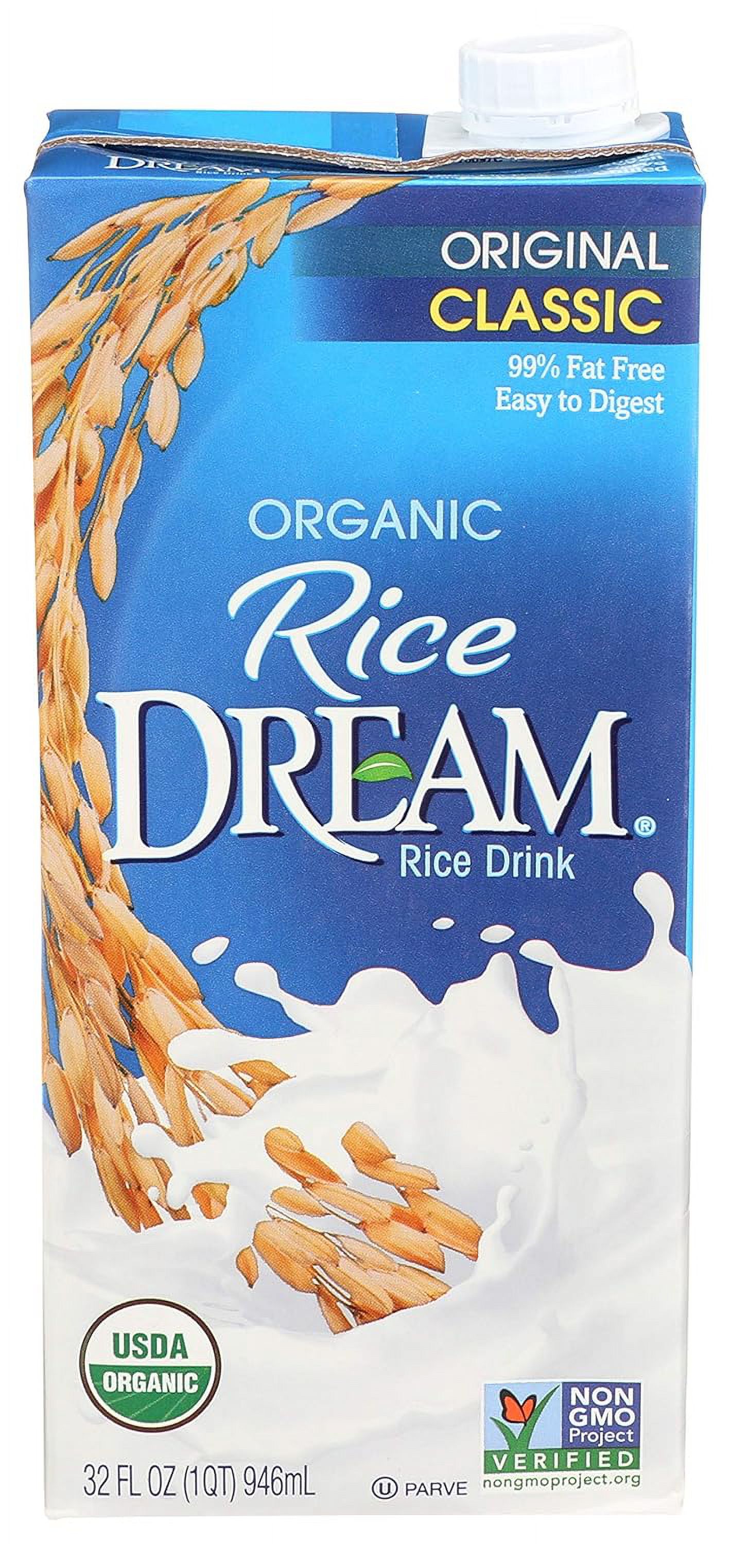 Organic Rice Milk Drink, Unsweetened Original, Vegan Dairy Alternative