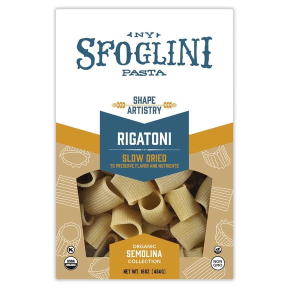 Sfoglini Organic Rigatoni Pasta, 4-Pack, 16 oz Boxes
