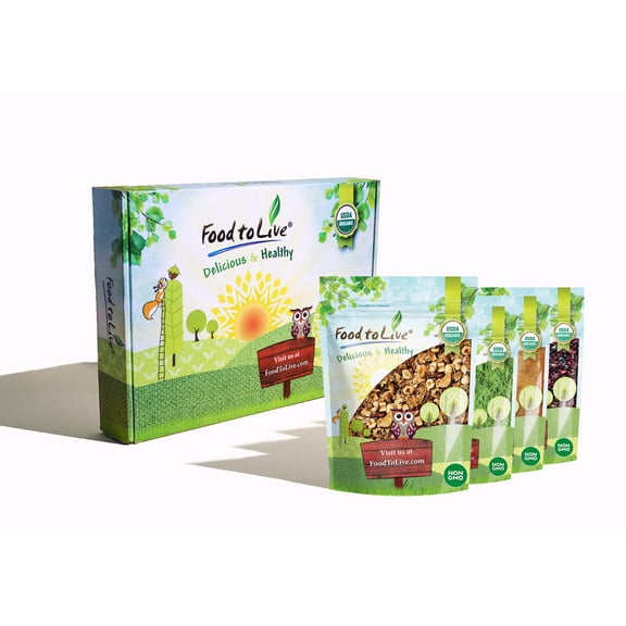 Organic Rise & Shine Gift Box - Make your own Breakfast with our Golden Crunchy Granola, Matcha Green Tea Powder, Cacao Powder, and Mixed Berries.